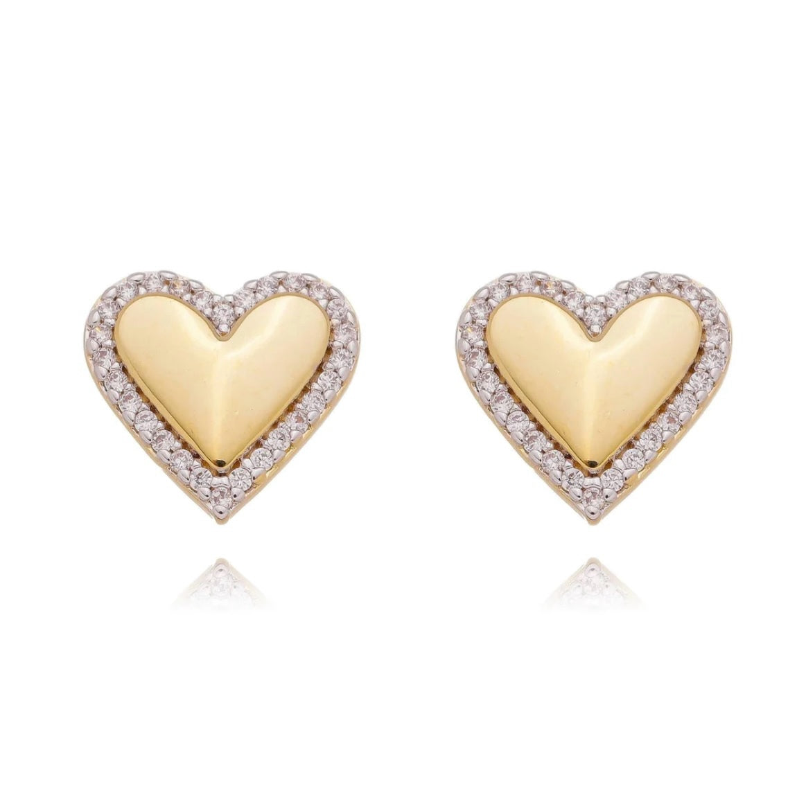 Cubic Zirconia Heart Earrings