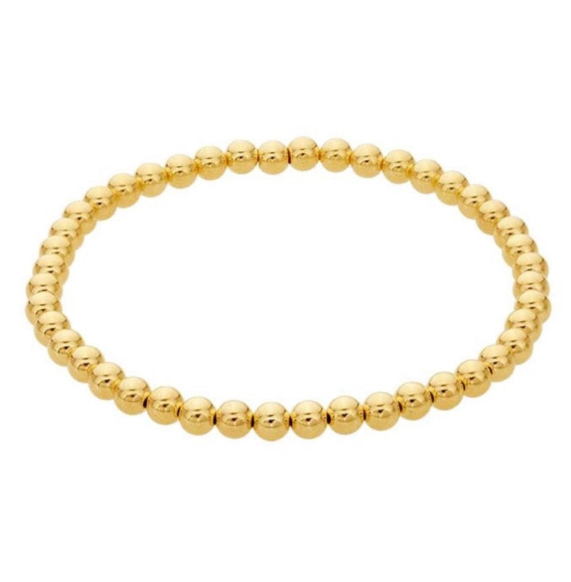 4mm Gold Ball Bracelet