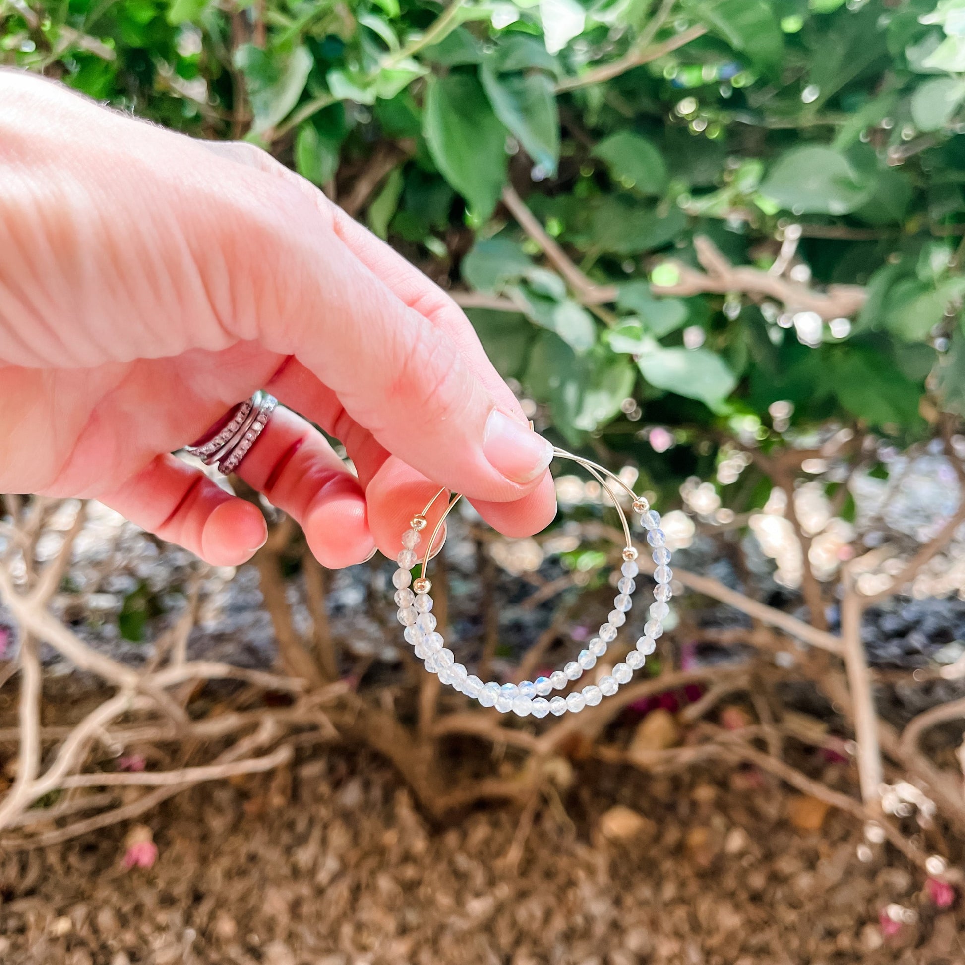 Labradorite Hoops