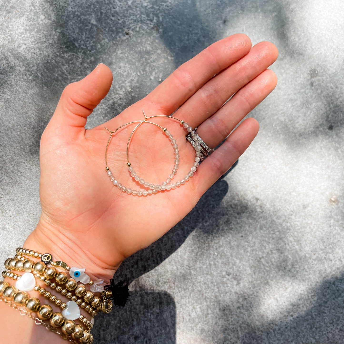 Labradorite Hoops